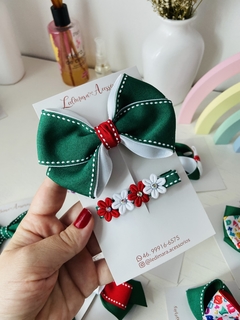 Conjunto escolar G ou M- Clips+laço