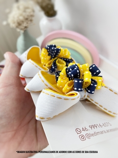 Parzinho jeans escolar Pompom M- 8,5 cm- par - presilha - comprar online