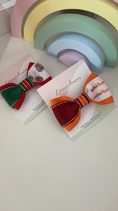 Laço escolar G 10 cm- Logo da escola - presilha ou rabicó
