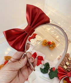 Tiara vermelha de Natal- laço em pé - comprar online