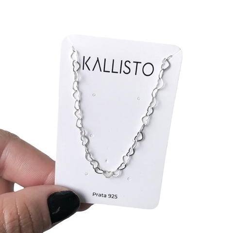 Choker elos de corações 40cm