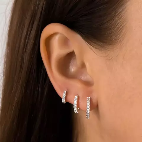 Trio argolas cravejadas de clique