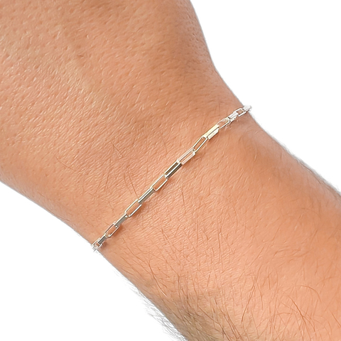 Pulseira masculina elos quadrados 1,8 gramas
