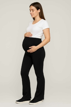 Calza oxford térmica para embarazadas con faja Negro - comprar online
