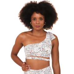 Top laço eco (Floral branco)
