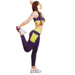 Legging eco (Marinho & limão)