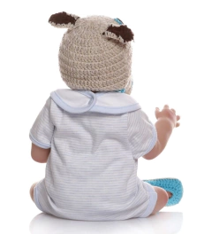 Boneco Bebê Reborn Menino, INTEIRO EM SILICONE, Com Chupeta e Mamadeira (cópia) - comprar online