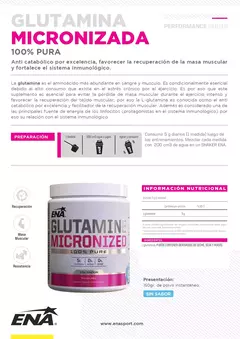Glutamina micronizada ENA 150g - comprar online