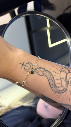 Pulseira cristais dourada - comprar online
