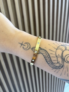 Bracelete ponto luz dourado - loja online