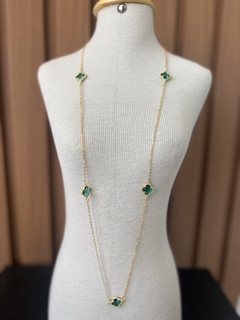 Colar Virgínia Dourado Esmeralda