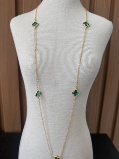 Colar Virgínia Dourado Esmeralda - Z Store Acessórios