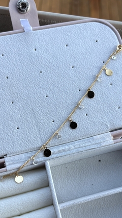 Pulseira cristais dourada