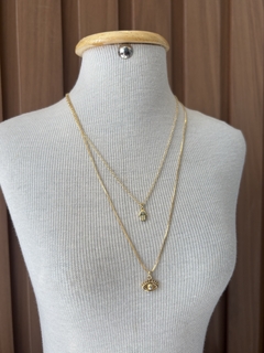 Dois colares olho grego dourado - Z Store Acessórios