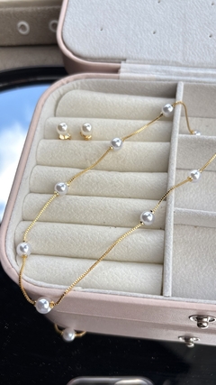 Conjunto pérola | colar e brinco - comprar online