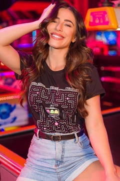 T-Shirt Game Pac Man Preta