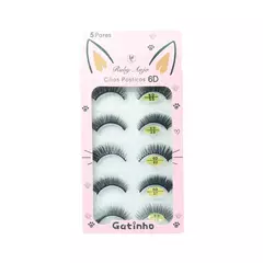 Cilios Postiços Gatinho 6D 5 Pares - Ruby Anjo