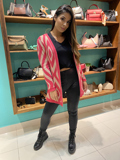 Cardigan (rosa e bege) - comprar online