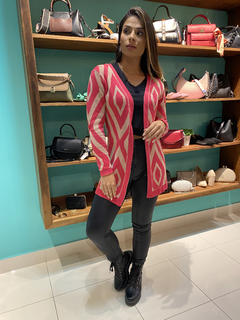 Cardigan (rosa e bege) - comprar online