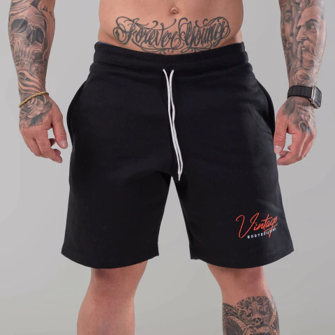 Bermuda Moletom Vintage Preta