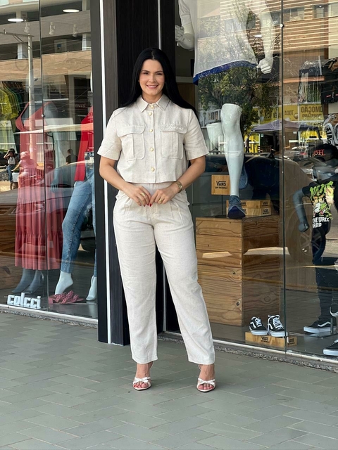 Camisa Curta Bolsos Frontais 502CA001302