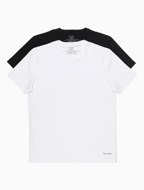 Kit 2 Camisetas Crew-Neck Preto / Branco Calvin Klein U9000I
