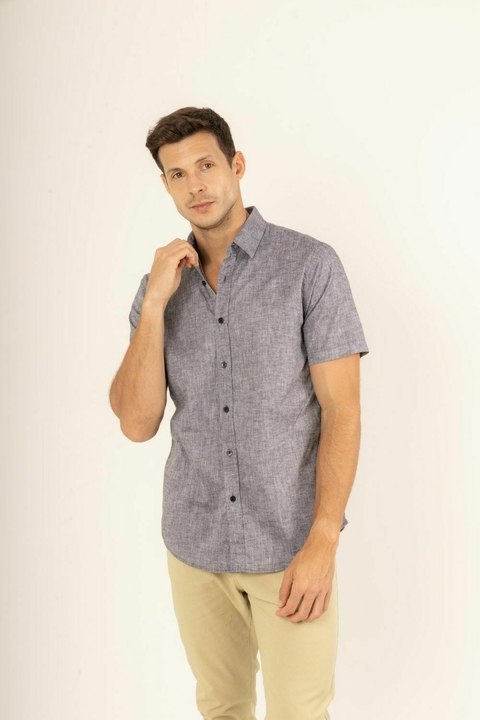 Camisaria Manga Curta Nice - Cinza Lehua