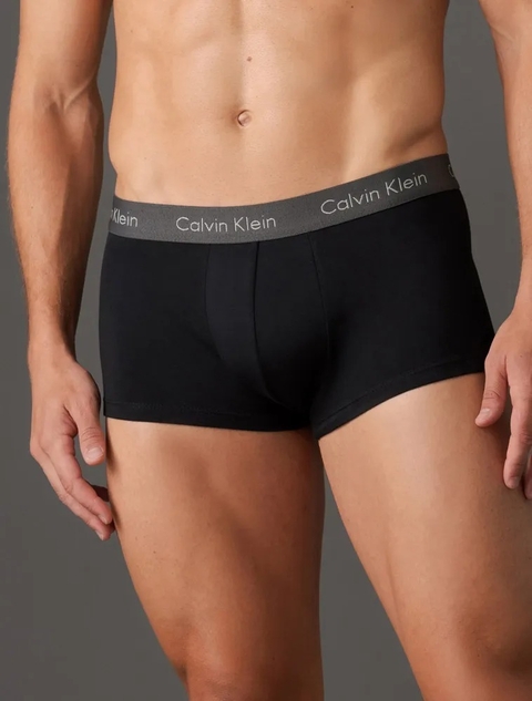 Kit 3 Cuecas Low Rise Trunk Classic Calvin Klein Underwear Grafite/Prata U2664H