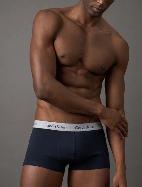 Kit 3 Cuecas Low Rise Trunk Classic Calvin Klein Underwear Azul Marinho / Mescla U2664H_966