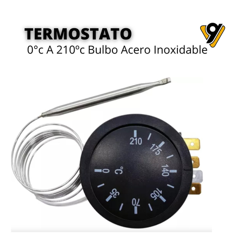 TERMOSTATO TIPO BULBO Y CAPILAR CON RANGO DE 0° A 210ºC