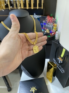 grumet 7 mm+pingente placa com cruz na internet