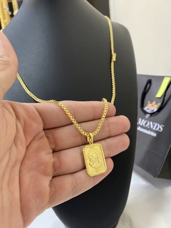 cadeado dupla 2,5 mm-70 cm+placa jesus cristo - comprar online