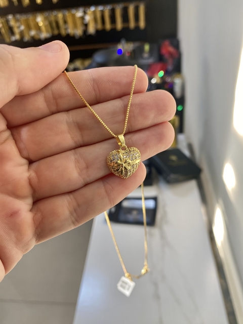 veneziana 1 mm-50 cm+coração cravejado