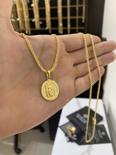 cadeado dupla 2,5 mm-70 cm+medalha Jesus - comprar online