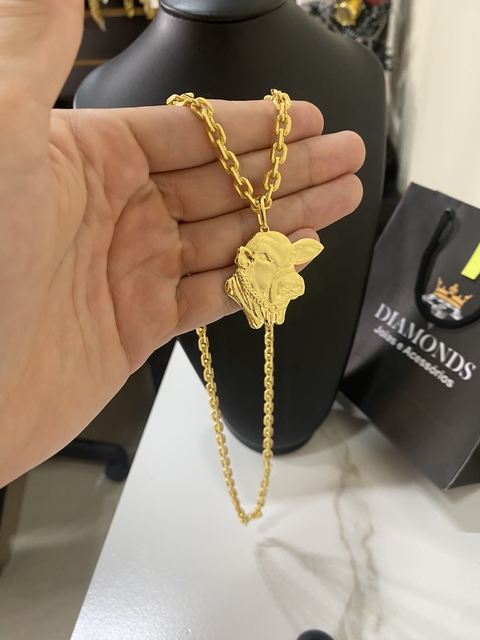 cadeado 5 mm-60 cm+Pingente Boi Nelore