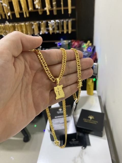 Grumet 5 mm+pingente pergaminho