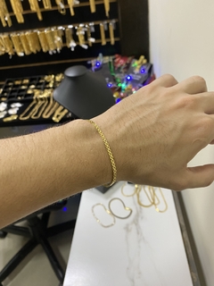 Kit cadeado dupla 2,5 mm+Cruz Jesus - Diamonds Joias 