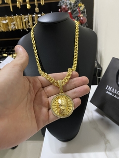 Friso 5 mm+Medalha pitbull cravejado