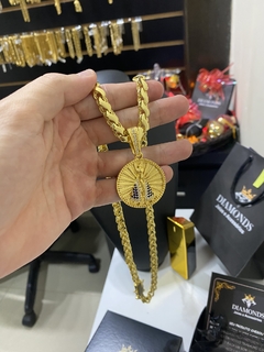 friso s 8 mm+medalha Nossa Senhora cravejado - comprar online