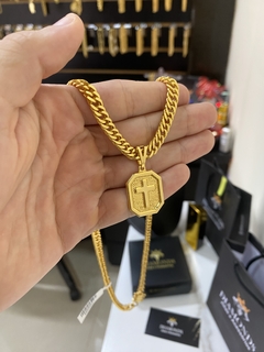 grumet 7 mm+pingente placa com cruz