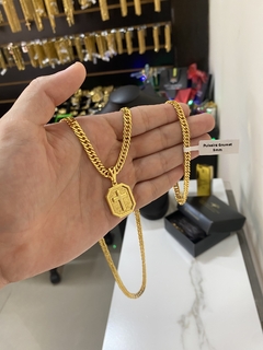 Grumet 5 mm+placa com Cruz - Diamonds Joias 