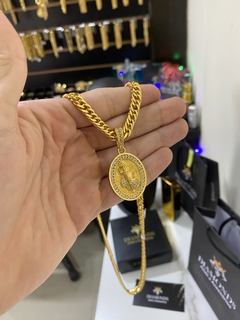 grumet 7 mm+medalha mão orando