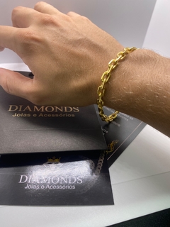 Pulseira Cadeado 6 mm-Fecho Gaveta e marcação de ouro 750 - loja online