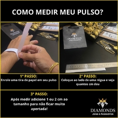 Pulseira cadeado 4 mm - fecho canhão e marcação de ouro 750 - Diamonds Joias 