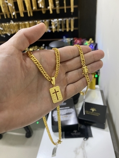 Grumet 5 mm+pingente plaquinha