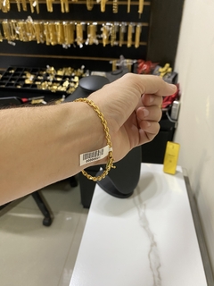 Pulseira cadeado 4 mm - fecho canhão e marcação de ouro 750 na internet