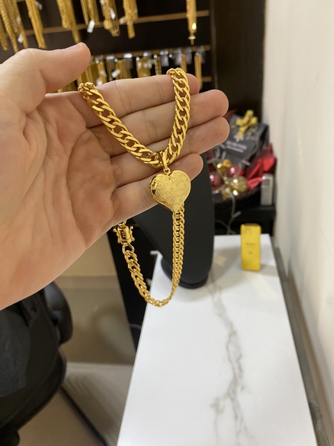 Grumet 10 mm-50 cm+coração ( marcação de ouro 750 no fecho)