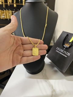 cadeado dupla 2,5 mm-70 cm+placa jesus cristo na internet