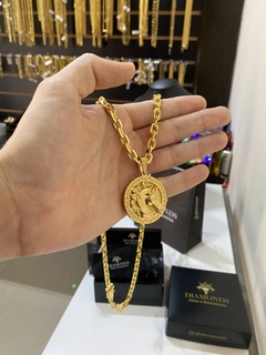 Cadeado 6 mm+medalha cavalo - Diamonds Joias 