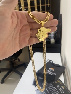 Grumet 7 mm+pingente Boi nelore - Diamonds Joias 